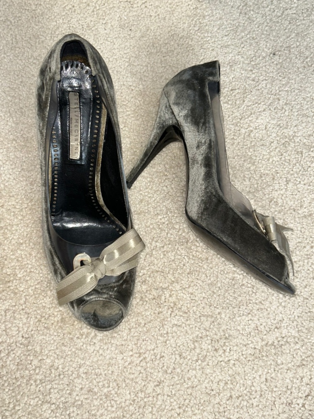 Stella McCartney velvet peep toe heels 8.5/9